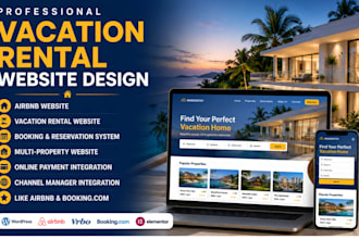 build property management website vacation rental and property listing