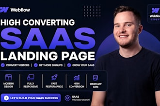 design high converting saas webflow website, landing page or figma to webflow