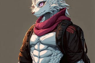 create a custom furry character illustration or fursona art