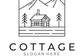 do modern minimalist line art and badge logo design