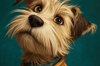create disney style pet portraits in 24 hours