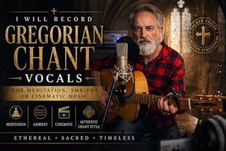record gregorian chant vocals for meditation, ambient or cinematic music
