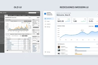 redesign old UI UX into modern interface