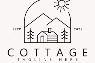 make a minimal line art logo design