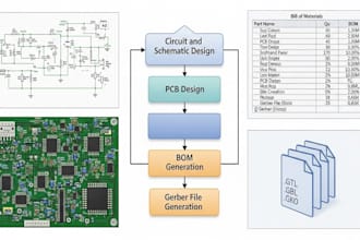 design circuit and schematic ,pcb design and generate bom and gerber files