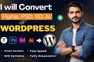 convert your figma to wordpress, psd to wordpress, elementor to wordpress