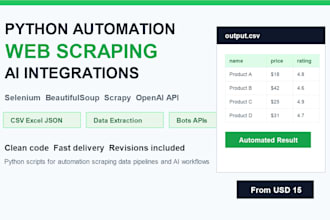 build python automation scripts and web scrapers