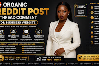 organic reddit post and thread comment for business website