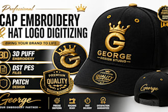 design cap embroidery and hat logo digitizing for standout branding