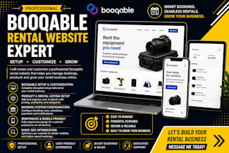 build or customize your booqable rental website for your business