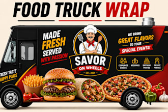 design professional trailer, food truck and box truck wraps