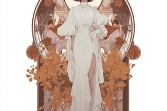 design art nouveau neo traditional vintage portrait
