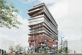 design realistic 3d exterior renders for building