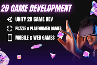 develop 2d game in unity for mobile, platformer, puzzle, rpg