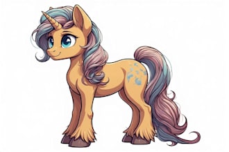 design adorable pony girl character for you