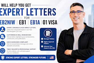 help you get expert letters for eb2niw eb1 eb1a o1 visa