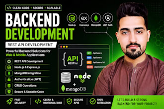 develop a scalable backend api using node js and express js