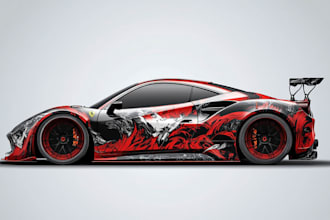 draw car wrap vehicle wrap truck wrap racing car wrap