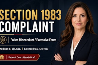 draft a section 1983 police misconduct civil rights complaint as a US attorney