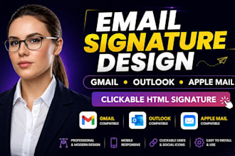 clickable html email signature for outlook gmail and apple outlook signature
