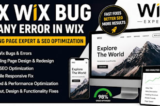 fix wix bug or any error in wix, landing page, optimize wix seo