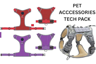 create manufacturer ready pet harness and accessories tech pack