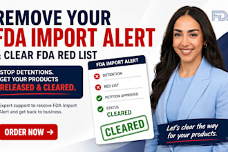 prepare fda import alert petition to clear red list