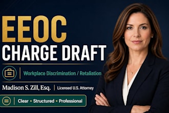 draft an eeoc complaint for workplace discrimination as a US attorney