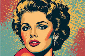 design colorful pop art illustration in modern style