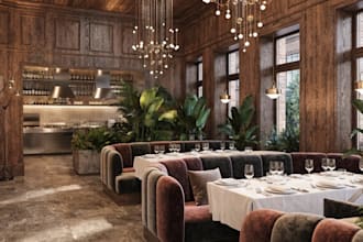 do render 3d interior, interior design, house, restaurant