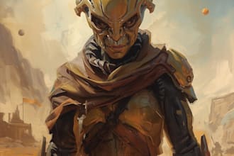 sci fi character illustration or sci fi character