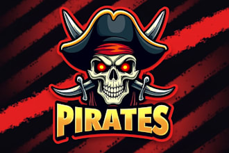create amazing pirates skull mascot logo in 12 hours