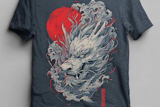 design japanese t shirt illustration