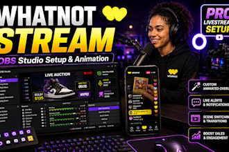 professionally setup and animate your whatnot stream with obs studio