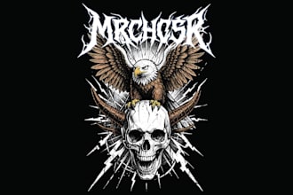 design high quality skull t shirt logo with express delivery
