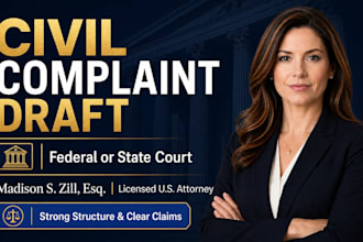 draft a professional federal or state civil lawsuit complaint as a US attorney