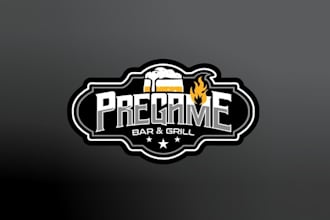 design motivation bar game grill logo for your business