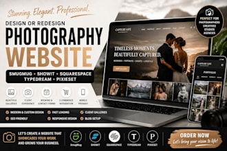 design photography website on pixieset, smugmug, showit, squarespace and typedre