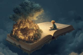 create magical children book illustration