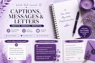 write emotional captions and custom messages