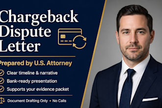 write a compelling chargeback dispute letter as a US attorney