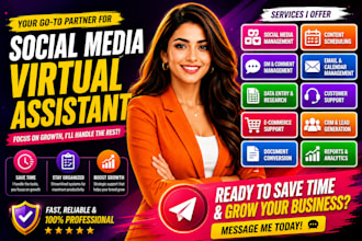 social media manager executive administrative personal ecommerce general VA