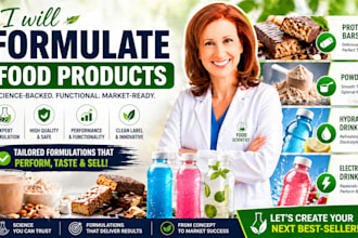 formulate food product, protein bars, powder, hydration drink, electrolyte drink