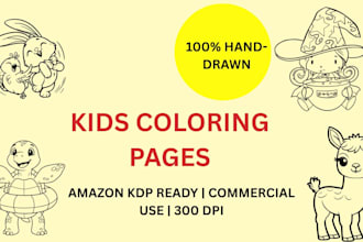 design custom kids coloring book pages for amazon KDP