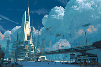 do a awesome cyberpunk sci fi futuristic city