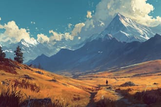 draw a natural landscape and background illustration