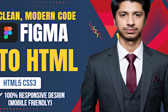 convert figma to HTML CSS responsive website