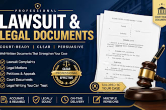 draft legal motions petitions appeals and court pleadings professionally