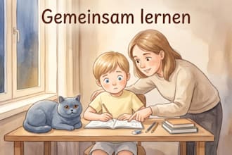 aquarell kinderbuchillustration für bilderbuch, geschichtenbuch buchillustration