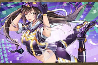 do custom playmat illustration, tarot card, tcg, ccg, anime card game, yugioh